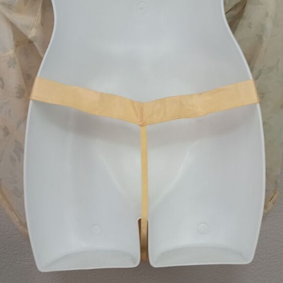 Women's Butter Yellow Lace Floral Babydoll Lingerie Set sz XL - Picture 10 of 11